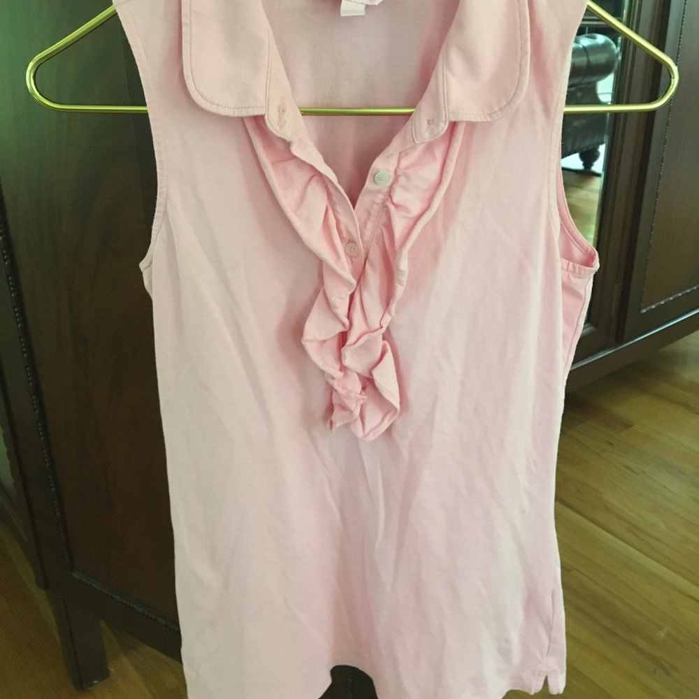 Lilly Pulitzer pink ruffled top